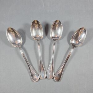 Christofle Albi Silverplate European Place Oval Soup Spoons Set of 4 France
